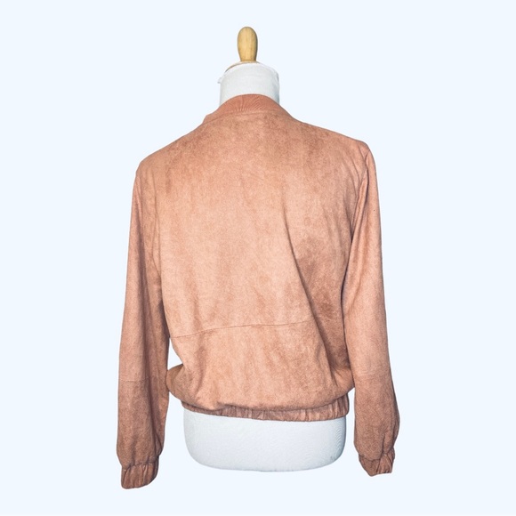 Missguided Jacket Rose/Tan Color Front Zip - Picture 4 of 7